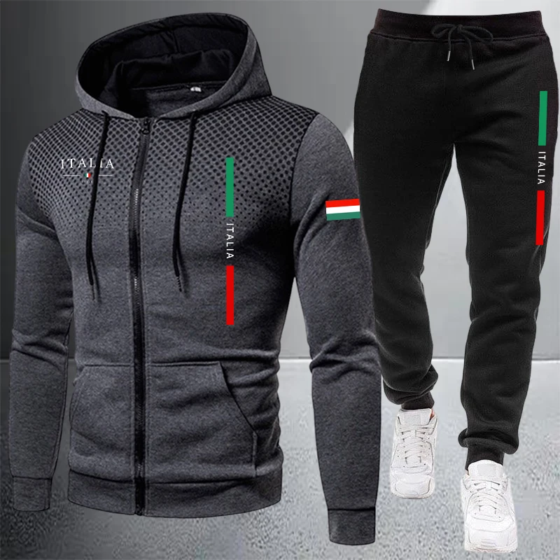 Outdoor Sport Winter Jacket - Erkek Eşofman Günlük Fermuarlı Kapüşonlu Sweatshirt