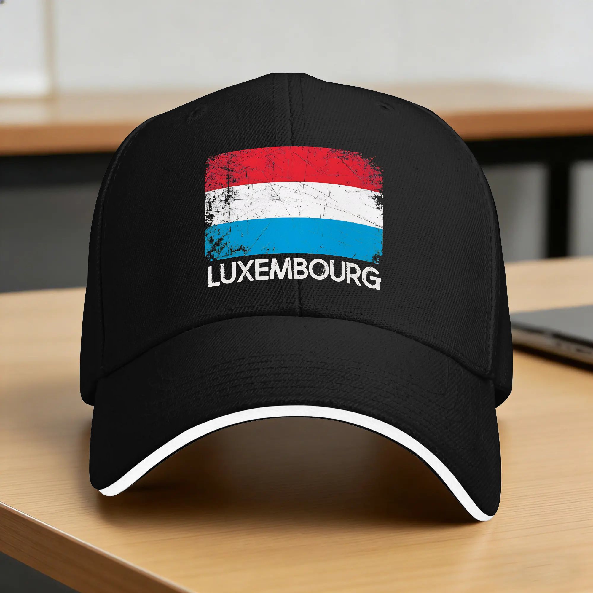 Outdoor Sport Luxembourg - Lüksemburg Bayrağı Haritası Beyzbol Şapkası Şık