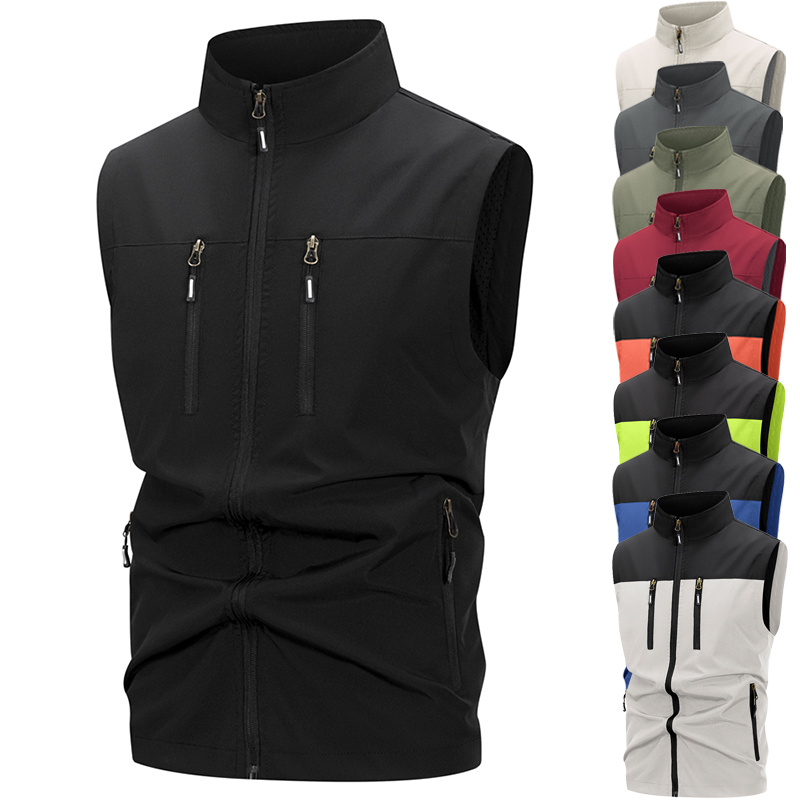 Outdoor Sport Winter Jacket - Erkek Hafif Softshell Yelek Fermuarlı Cepler
