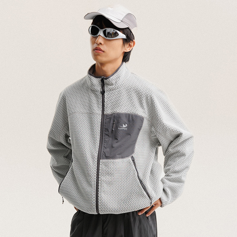 Outdoor Sport Winter Jacket - Sonbahar Kış Polar Polar Dalgalı Çizgili