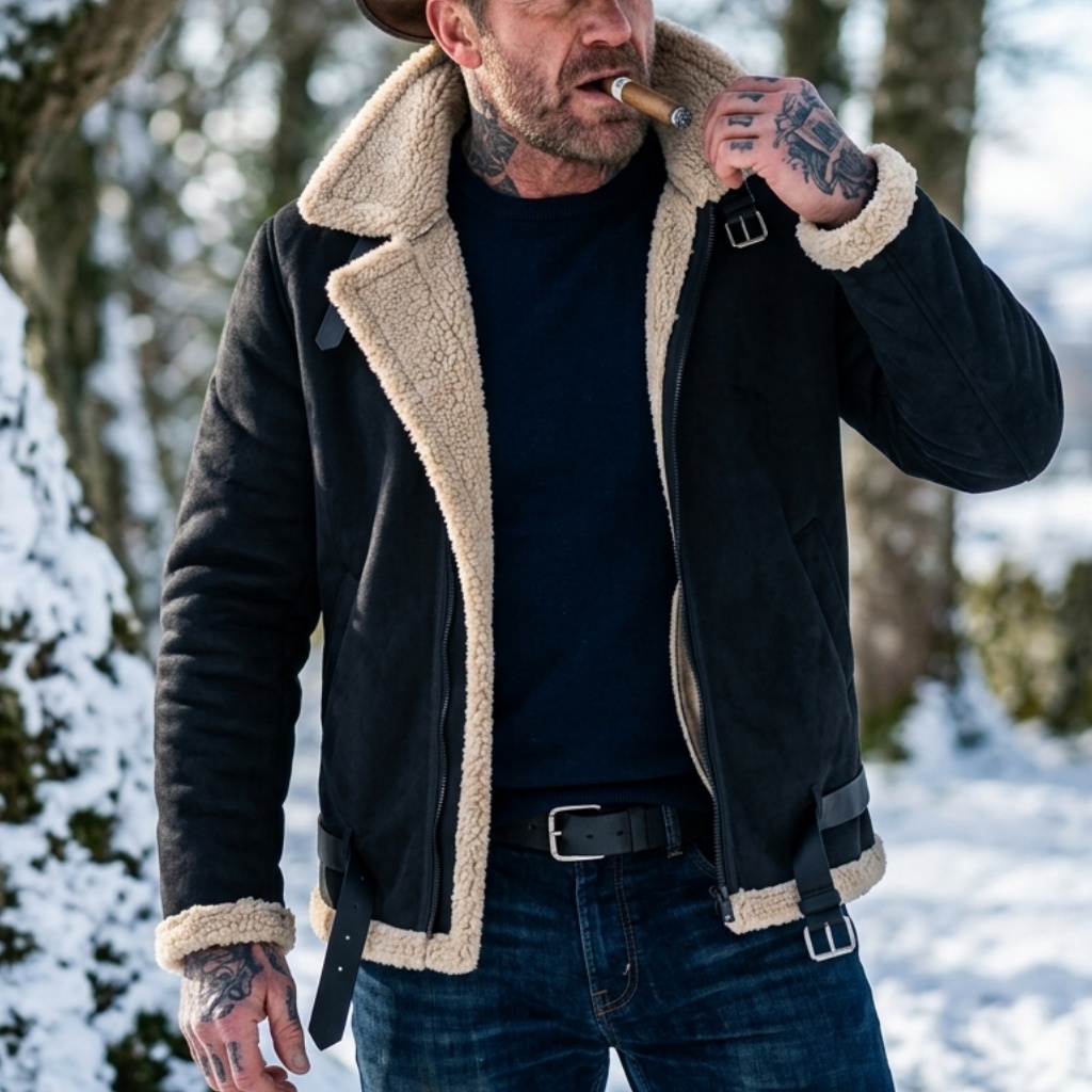 Outdoor Sport Winter Jacket - Erkekler Kış Suni Süet Ceket Polar