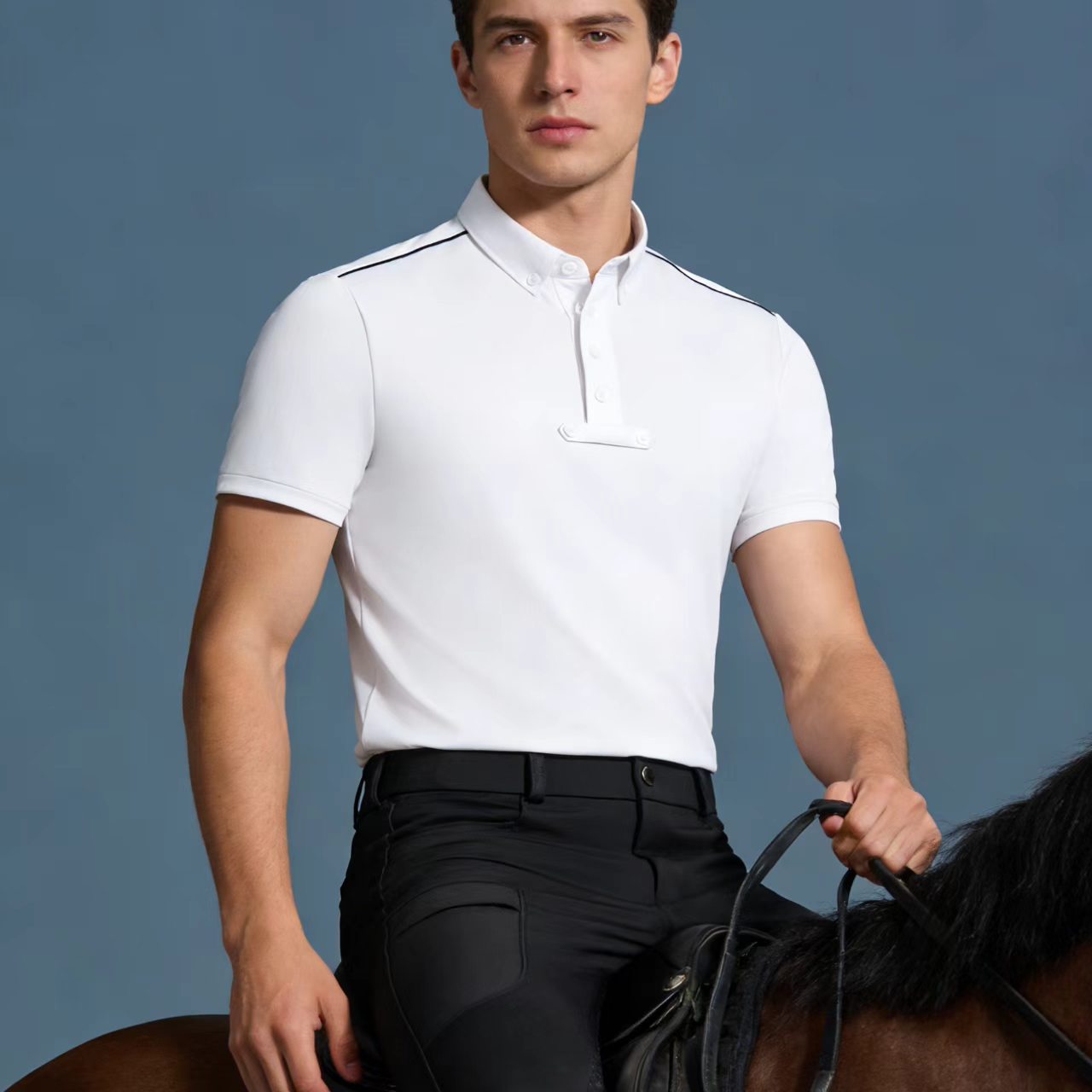 Erkek binicilik üst giyim örgü - Polo Shirt Equestrian incelemesi ve fiyatı